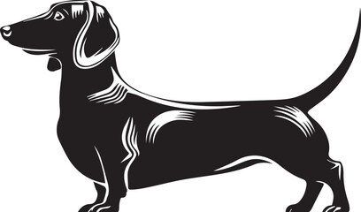 Dachshund Dog Silhouette Black Vector Illustration