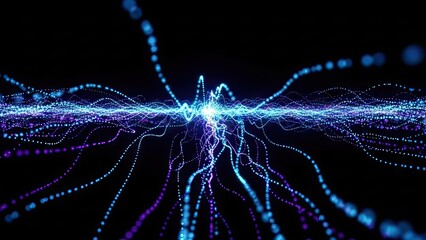 Glowing Network Connections on Dark Background