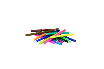 Kids colouring markers in different colours isolated on transparent background. Png and Jpg image