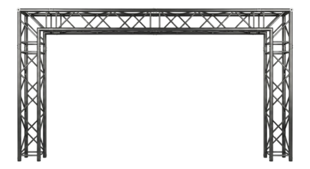 Industrial Stage Rigging Truss Structure Concert Event Framing Metal Construction Architecture Element isolated on transparent background