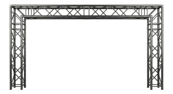 Industrial Stage Rigging Truss Structure Concert Event Framing Metal Construction Architecture Element isolated on transparent background