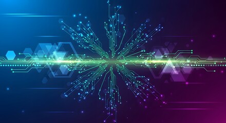 Abstract digital network technology illustration with futuristic design