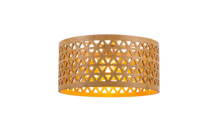 Natural Bamboo Geometrical Pattern Lampshade Interior Design Element isolated on transparent background