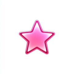 Obraz premium Glossy, pink star with a subtle white gradient, centered on a white backdrop