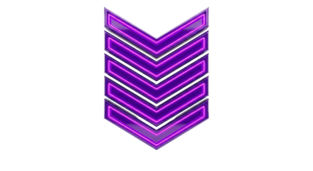 Purple Chevron Stripes Neon Glow Abstract Graphic Element isolated on transparent background