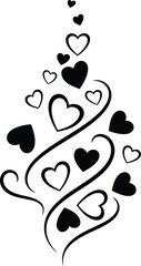 Fototapeta premium Valentine's day heart silhouette isolated on transparent background
