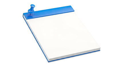 Blue and White Notepad with Push Pin