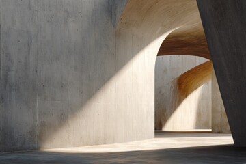Sunlit Arches: Concrete Passageway of Modern Architecture with Light Play