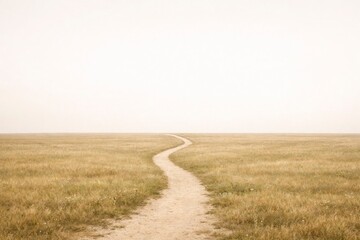 Fototapeta premium Minimal Meadow Path – Journey and Opportunity Background