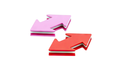 Pink and Red Stacked Arrows