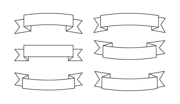 Collection of simple banner designs in various shapes