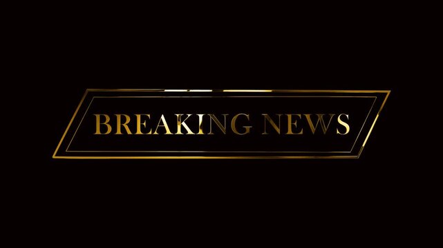 golden text breaking news on the black background