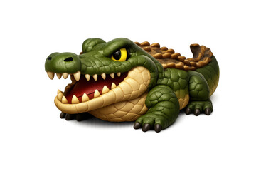 Obraz premium Cartoon crocodile icon in simple design for fun posters or children's graphics