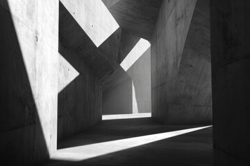 Obraz premium Abstract Concrete Architecture: Light and Shadow in Stark Modern Design