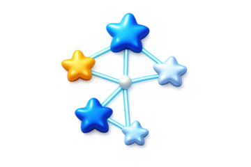 Southern cross star constellation illustration with glowing simple lines and colorful stars