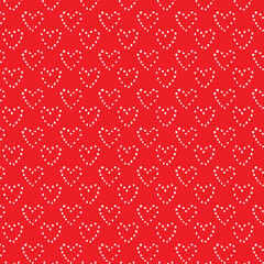 Cute romantic red and pink love heart seamless pattern background print . Valentine's Day holiday illustration background texture, romantic wedding design collection.