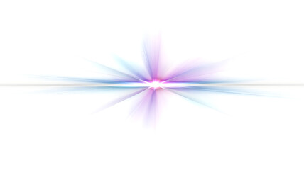 Naklejka premium Abstract light burst star lens flare effect isolated on transparent background, glowing radiant sparkle