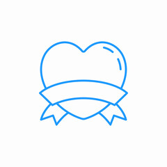 Obraz premium heart ribbon banner icon sign vector