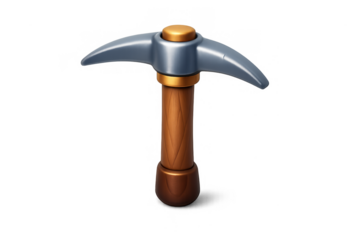 Sleek pickaxe icon design for gaming and app interface graphics