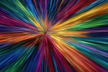 Obraz premium Colorful Abstract Explosion Radiating from a Central Point of Light