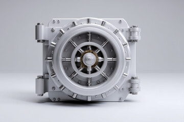 Vault door with gold coin and chain icon representing secure crypto custody