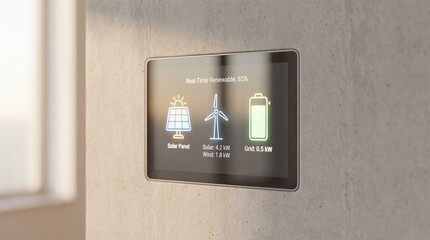 Smart Home Energy Management System Displaying Real Time Renewable Power Data