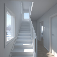 Obraz premium Photorealistic Minimal White Interior Background with Copy Space