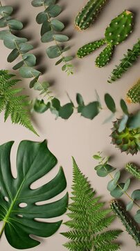 Vertical Boho Minimalist Background with Warm Earthy Tones and Copy Space