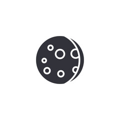 Obraz premium Full moon icon with crater details symbolizing clear night sky, lunar phase, astronomy theme, and nighttime weather forecast.