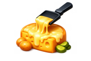 Raclette cheese delight with melting texture and fresh ingredients for culinary inspiration