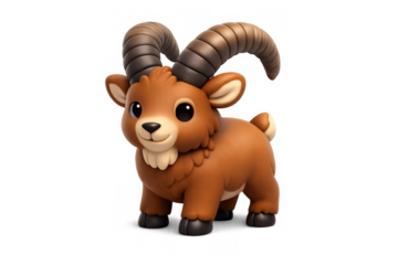 Playful alpine ibex illustration for children's designs and nature concepts