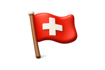 Swiss flag icon for national day celebration and design use