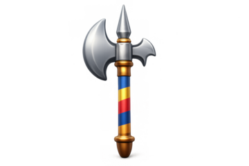 Swiss guard halberd icon with colorful handle for historical and military design