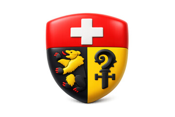 Obraz premium Swiss heraldry shield design featuring cross, bear, and key emblems for graphic and print use