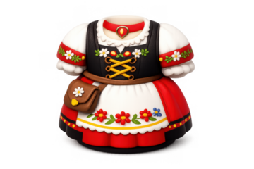Traditional swiss folk costume iconic design for cultural celebrations and events