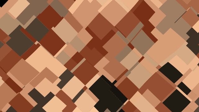 Abstract geometric pattern with brown and beige overlapping squares