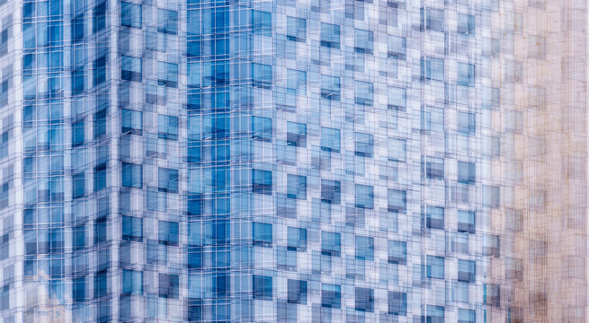 Blue urban grid texture forming minimal abstract pattern background