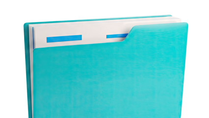 Turquoise Folder with Documents