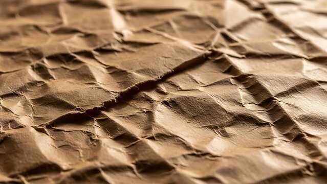 Textured Background Displaying Patterns with Wrinkled Paper in Shades of Brown and Beige for Craft and Generative AI Applications and Creative Design - Powered by Adobe