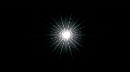 Bright Star shining against dark background. The star has a white and bright halo