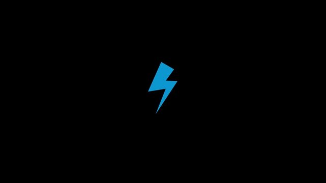 White lightning bolt icon on black background representing power, energy, electricity, speed, and strength. Minimal flat design suitable for technology, energy, warning, UI, and infographic use.