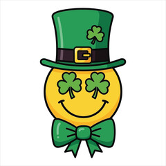 St patrick's day smiling face emblem