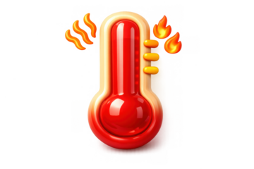 Spanish heat wave illustration with fiery thermometer for summer climate awareness