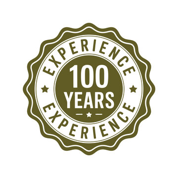 Centennial emblem displaying one hundred years of experience a circular badge