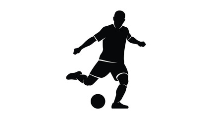 A dynamic image of a soccer player in action bold silhouette © ANISURRAHMAN