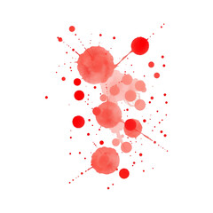 A vibrant illustration of red and pink watercolor splatters on transparent background