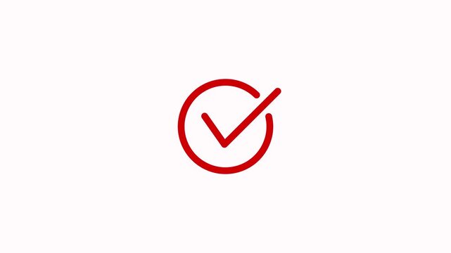 Approved symbol motion. Check mark icon animation in white transparent background. Modern tik mark. Success, accepted icon