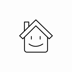 Fototapeta premium happy simple house icon sign vector