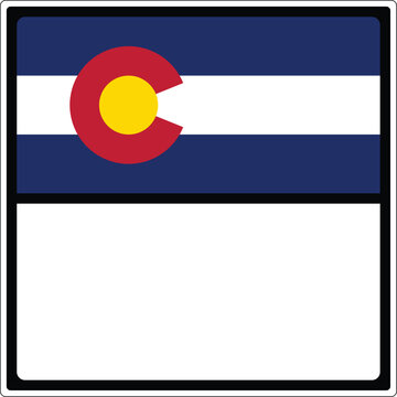 Colorado State Highway Marker Blank Template Design Vector
