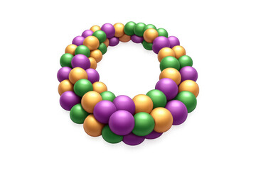 Obraz premium Vibrant mardi gras beads in purple, green, and gold for festive celebrations and decor